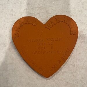 Sold Vintage Heart-Shaped pottery style Bread Warmer. So sweet!